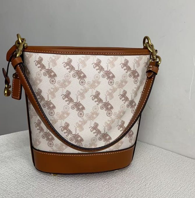 COACH Bucket Dakota mini Crossbody Bags White Brown