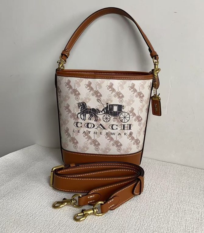 COACH Bucket Dakota mini Crossbody Bags White Brown