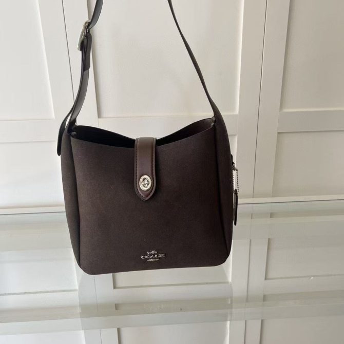 COACH Hadley Crossbody bag women Suede black brown