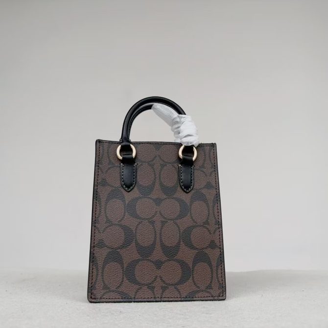 COACH Mini Tote piano score bag Dark brown