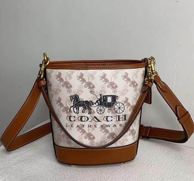 COACH Bucket Dakota mini Crossbody Bags White Brown