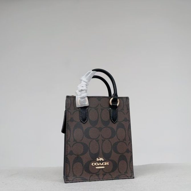 COACH Mini Tote piano score bag Dark brown