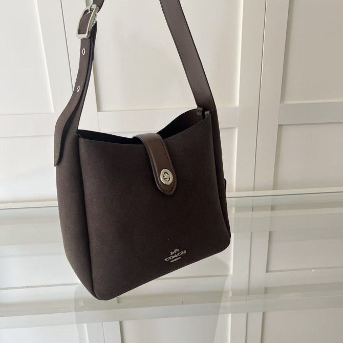 COACH Hadley Crossbody bag women Suede black brown