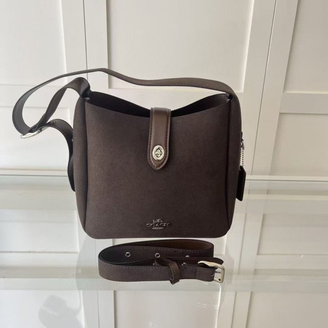 COACH Hadley Crossbody bag women Suede black brown