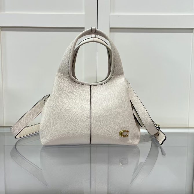 Coach Women's Polished Pebble Leather Lana Shoulder Bag 23 White