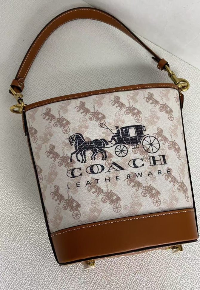 COACH Bucket Dakota mini Crossbody Bags White Brown