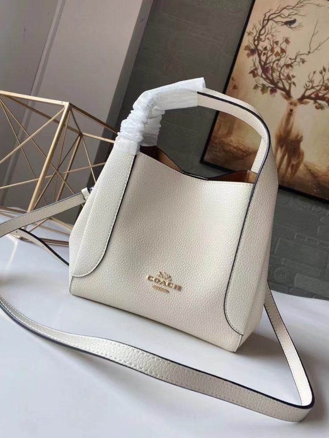 COACH pebble leather Hadley hobo 21 White