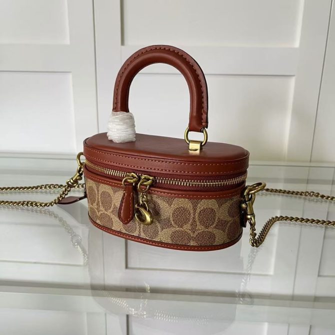 COACH Bucket Makeup bag Print Brown