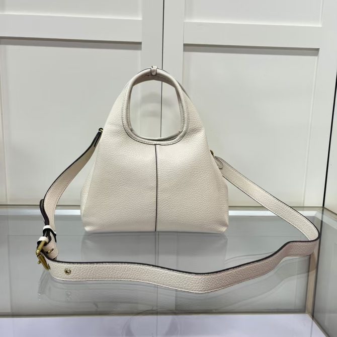 Coach Women's Polished Pebble Leather Lana Shoulder Bag 23 White