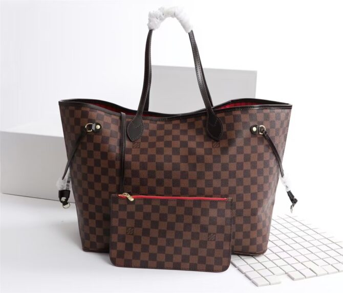 Neverfull Bandoulière Inside Out GM Plaid pattern